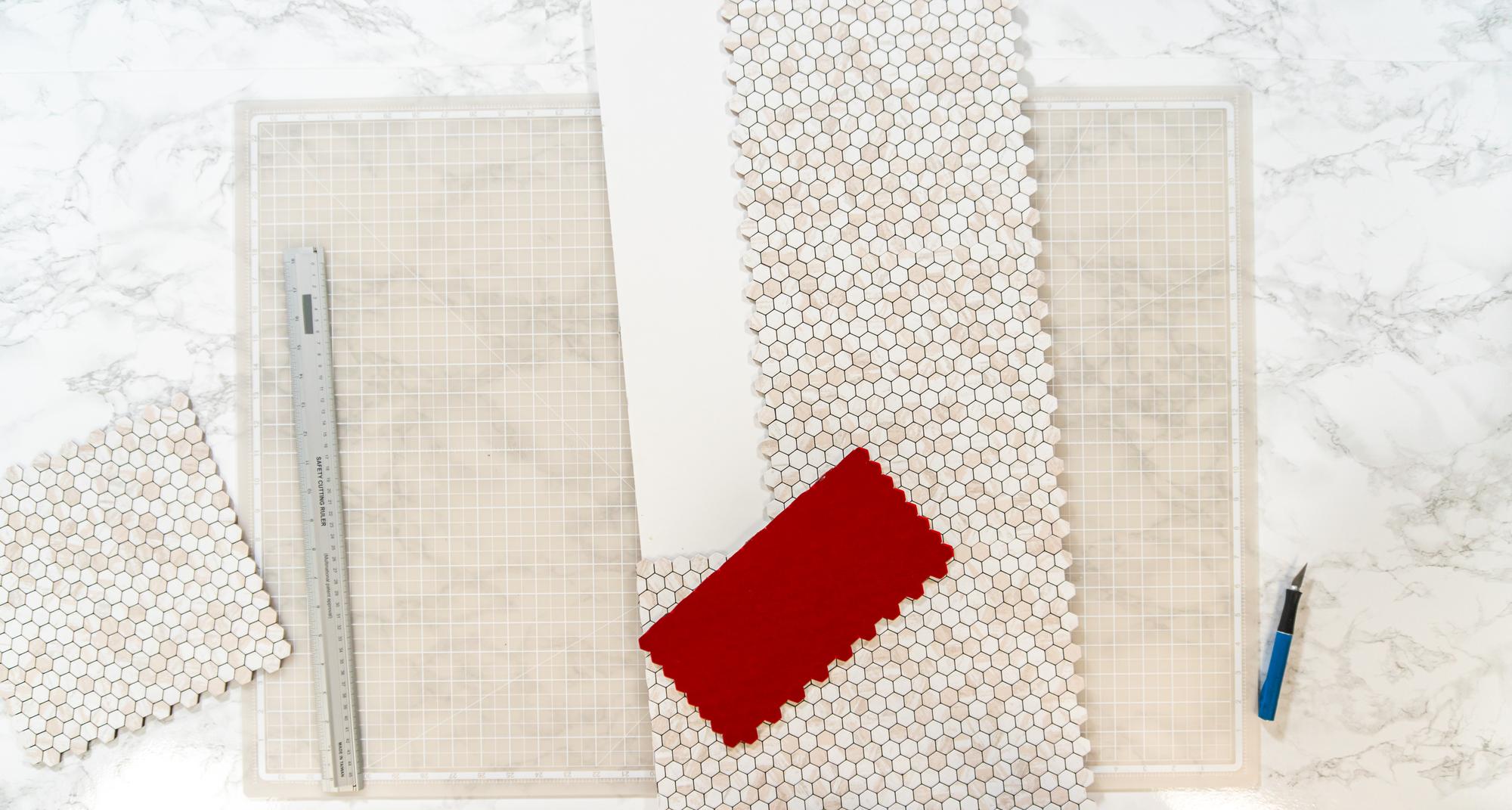 Sample stitched swatches on card